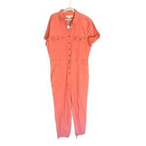Outerknown Women's S.E.A. Suit Jumpsuit Mineral Red Short Sleeve One Piece M NWT